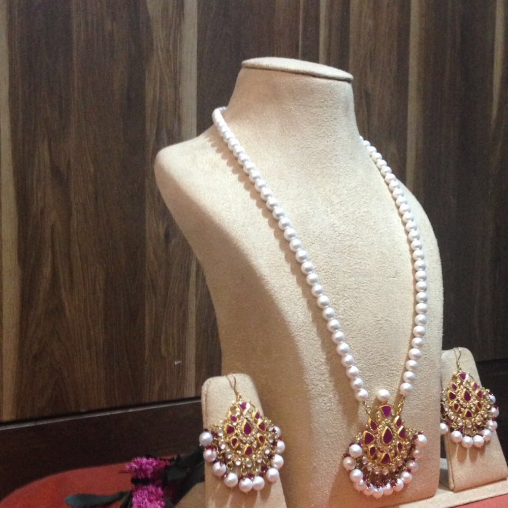Necklace and Chand Bali Set in silver - Picture 2 of 6